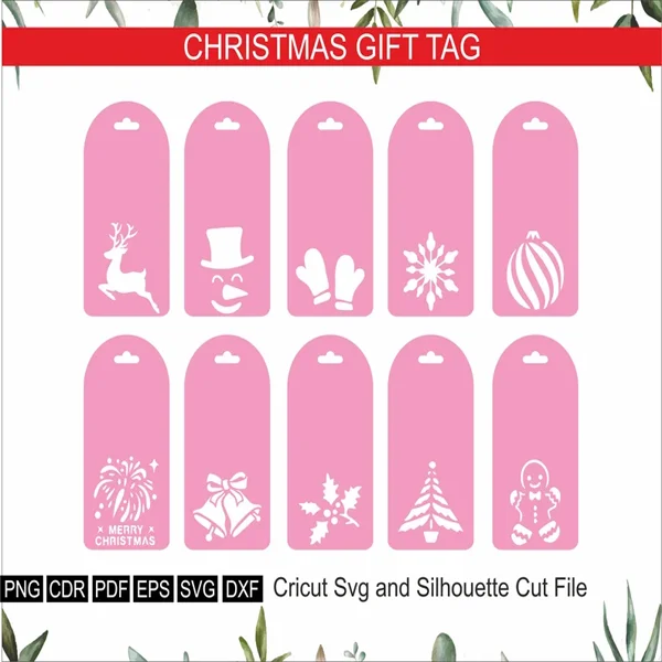 100+ Christmas Name Tags SVG Bundle