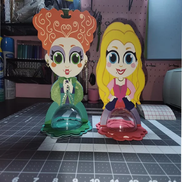 3 Witches Candy Holder SVG File, Sarah and Mary Candy Holder