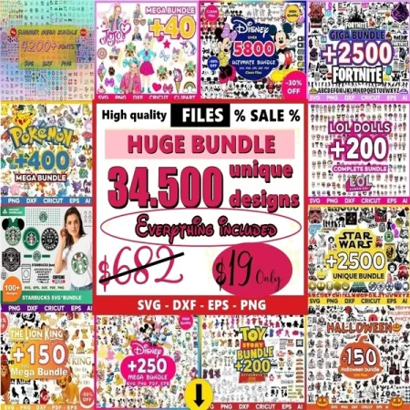 Get the Premium Super SVG Bundle - Perfect for DIY Crafts
