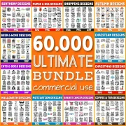 New 60000 SVG Bundle All-Inclusive - Perfect for Crafters & Designers ✨