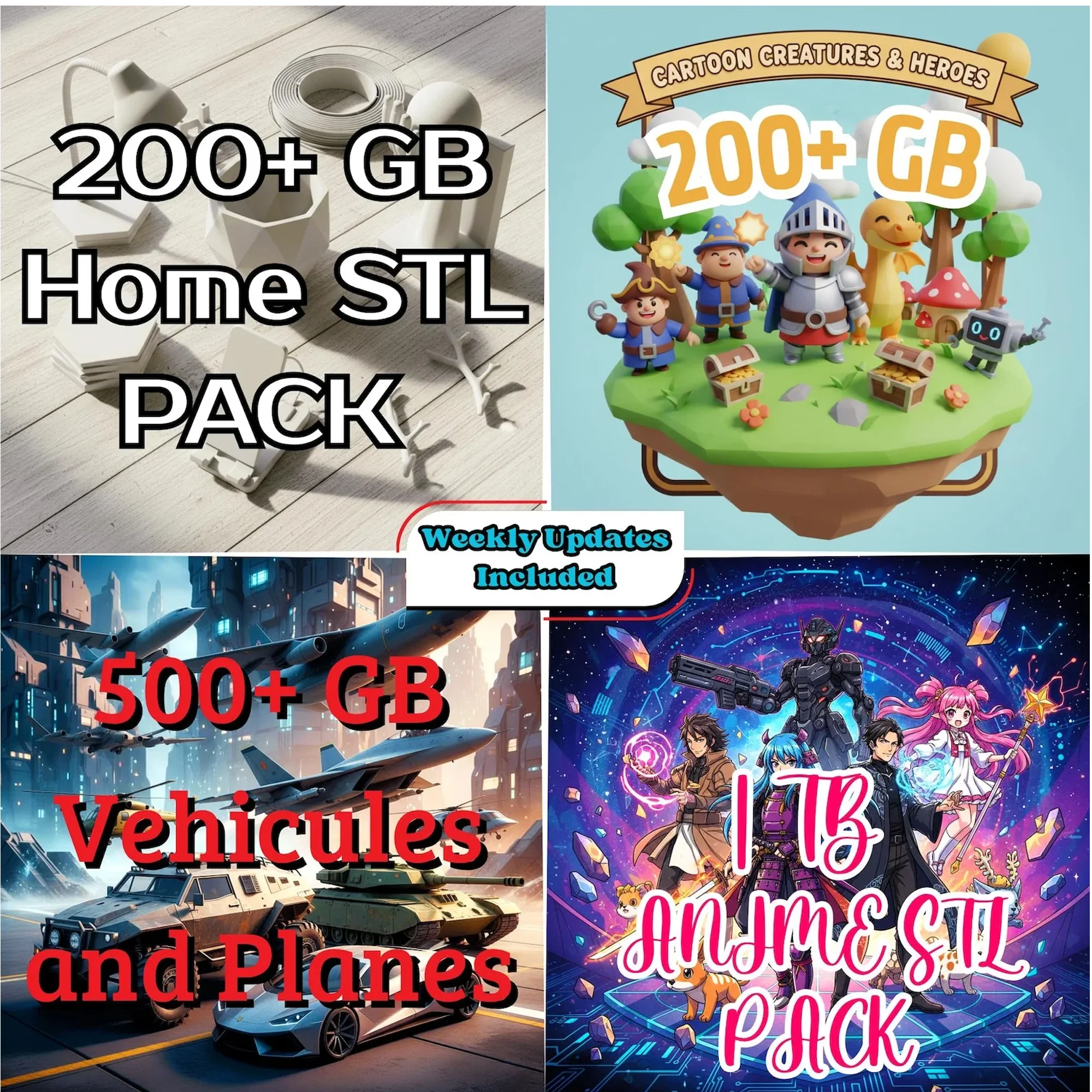 STL Files for 3D Printing – Flexi Models, Miniatures, Cosplay STL Bundle