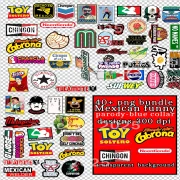 Funny : Humor & Culture png bundle blue collar-Mexico-best seller-40 images