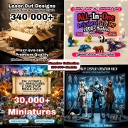 STL Files for 3D Printing – Flexi Models, Miniatures, Cosplay STL Bundle